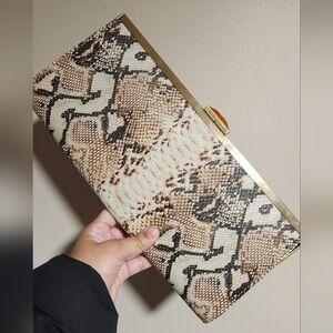RACHEL Rachel Roy Snakeskin Clutch